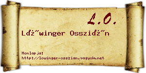 Lőwinger Osszián névjegykártya